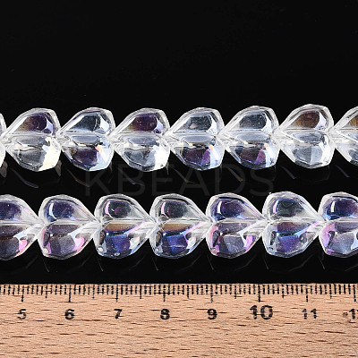 Electroplate Transparent Glass Beads Strands EGLA-B012-AB10-1