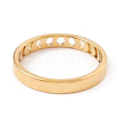 201 Stainless Steel Moon Phase Finger Ring for Women RJEW-A006-03G-1