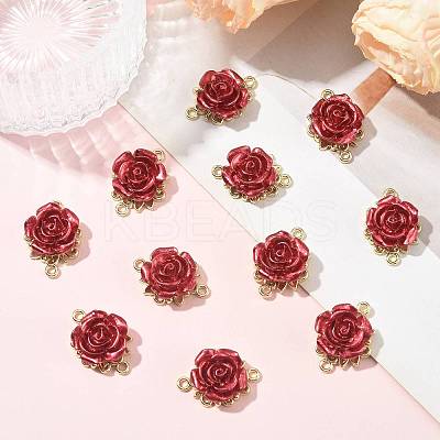 12Pcs Valentine's Day Rose Flower Alloy Links Connectors FIND-FS0004-87-1
