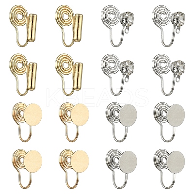 20Pcs 2 Colors Brass Spiral Pad Ear Cuff Findings EJEW-YW0001-17-1