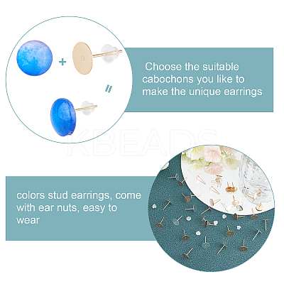 90Pcs 3 Colors 304 Stainless Steel Stud Earring Findings STAS-UN0022-51-1