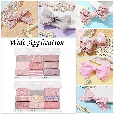 9 Yards 3 Styles Polyester Ribbon SRIB-A014-B09-1