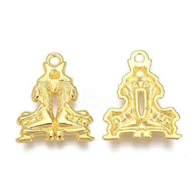 Golden Plated Alloy Pendant Rhinestone Settings PALLOY-WH0067-15G-03-1