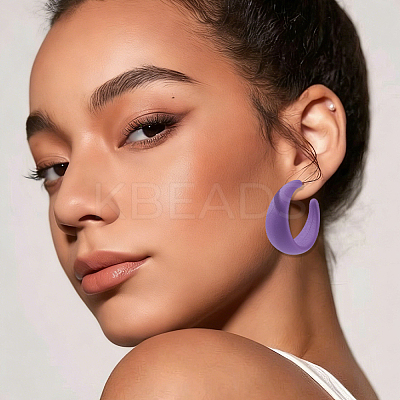 15 Pairs 15 Colors Acrylic Stud Earrings EJEW-DC0001-50-1