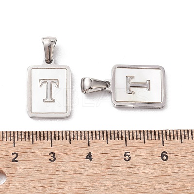 304 Stainless Steel Pave Shell Pendants STAS-G327-01P-T-1