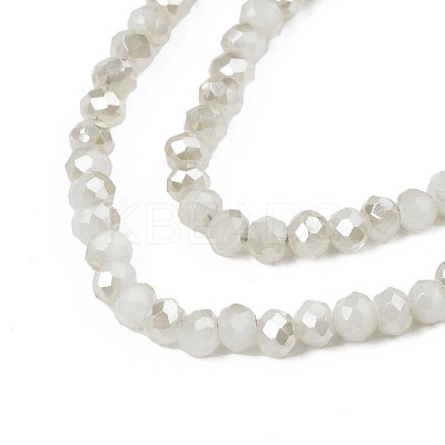 Electroplate Opaque Solid Color Glass Beads Strands X-EGLA-Q112-B02-1