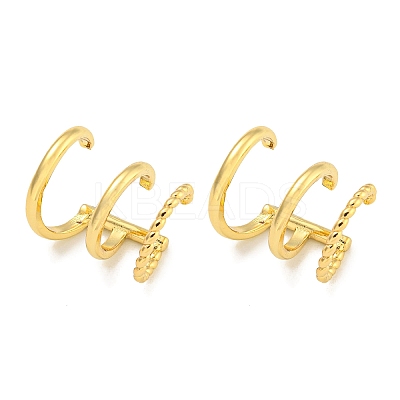 Brass Cuff Earrings for Women EJEW-C104-131G-1