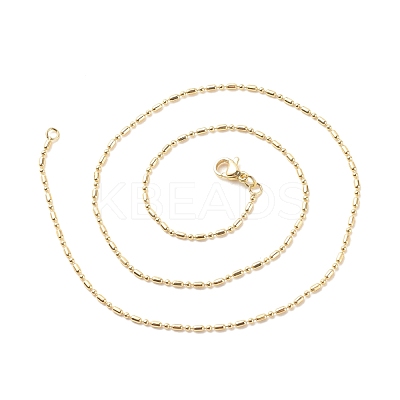 Brass Ball and Column Link Chains Necklace for Women NJEW-P265-01A-G-1