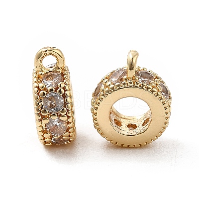 Rack Plating Brass Micro Pave Cubic Zirconia Tube Bails KK-E081-08G-1