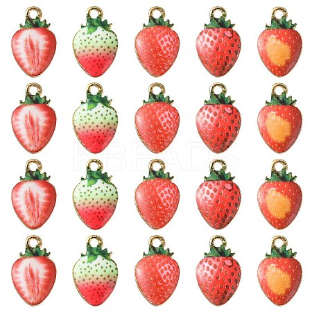 25Pcs 5 Styles Printed Alloy Pendants PALLOY-CJ0002-58-1