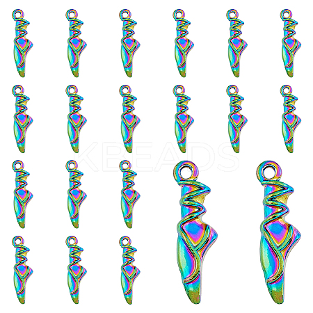 40PCS Rainbow Color Alloy Pendants PALLOY-DC0001-21-1