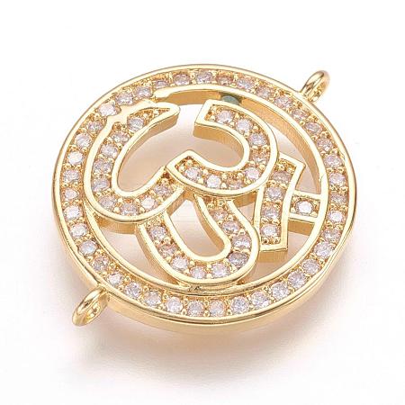 Brass Micro Pave Cubic Zirconia Links ZIRC-E124-12G-1