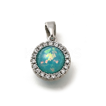 Brass Micro Pave Cubic Zirconia Pendants KK-K398-27P-02-1