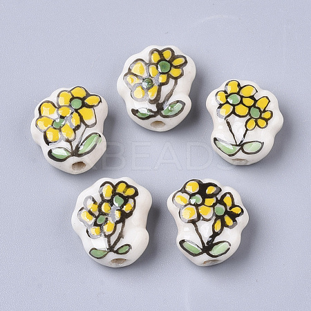 Handmade Porcelain Beads PORC-N004-24-1