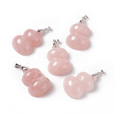 Natural Rose Quartz Pendants G-E135-01P-01-1