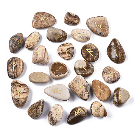Natural Picture Jasper Beads G-N0326-008-1