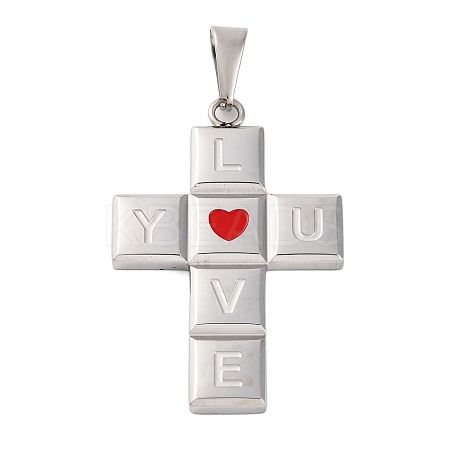 304 Stainless Steel Enamel Pendants LS-STAS-P372-03P-1
