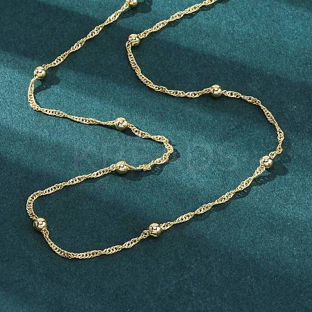 Brass Satellite Chains Necklace for Women LS-NJEW-P265-35G-1