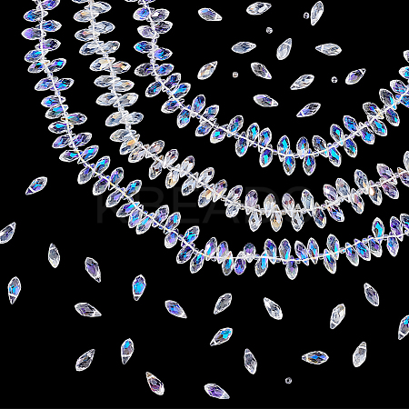 3Strands 3 Styles Electroplate Glass Faceted Teardrop Beads Strands EGLA-GA0001-29-1