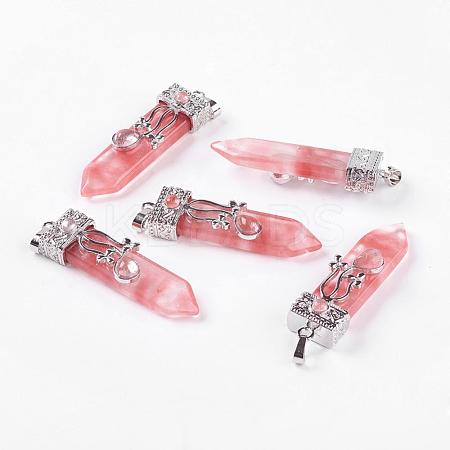 Cherry Quartz Glass Big Pendants G-G718-A04-1