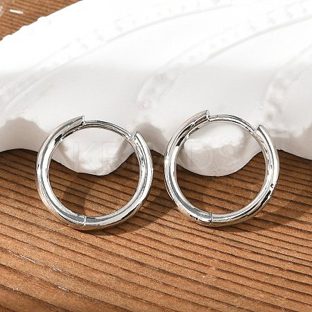Brass Huggie Hoop Earrings EJEW-K083-29P-1