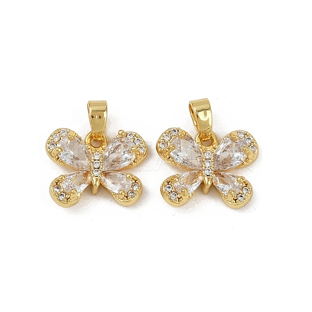 Brass Micro Pave Cubic Zirconia Charms KK-N254-229G-02-1