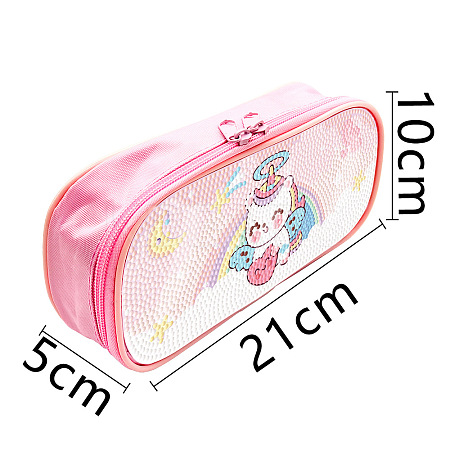 Unicorn Cartoon Pencil Case DIY Diamond Painting Pencil Bag with Zipper PW-WG7D6AD-03-1