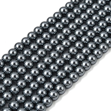 Eco-Friendly Dyed Glass Pearl Round Beads Strands HY-A002-6mm-RB077-1