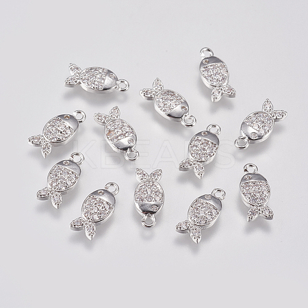 Brass Micro Pave Cubic Zirconia Charms LS-KK-A144-059P-1
