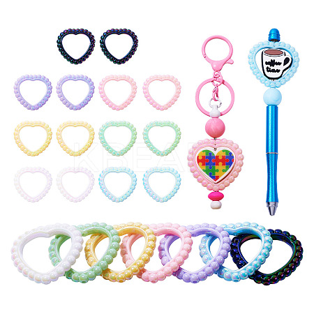 20Pcs UV Plating Rainbow Iridescent Acrylic Bead Frames OACR-TA0003-05-1
