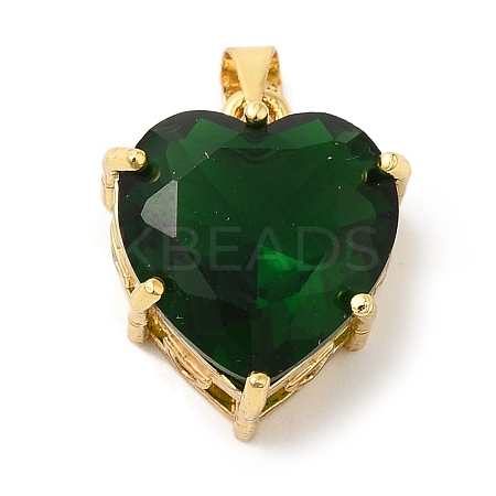 Golden Brass Micro Pave Cubic Zirconia Pendants KK-C072-37G-01-1