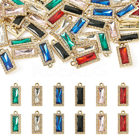 36Pcs 6 Colors Zinc Alloy Glass Pendants ALRI-TA0001-33-1