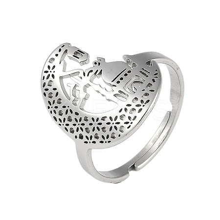 201 Stainless Steel Adjustable Rings for Women RJEW-M008-04P-1
