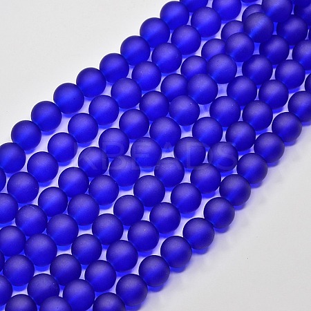 Baking Paint Transparent Glass Bead Strands GLAA-S031-10mm-09-1