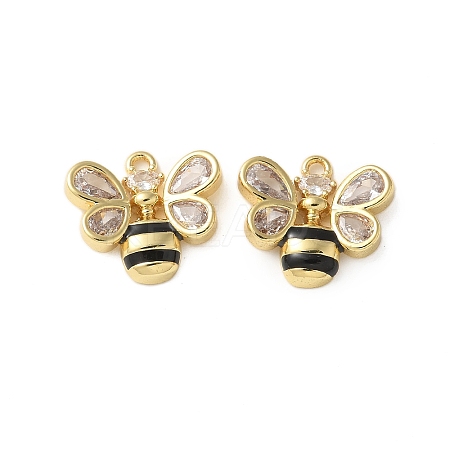 Brass Micro Pave Cubic Zirconia Pendants KK-P290-32G-1