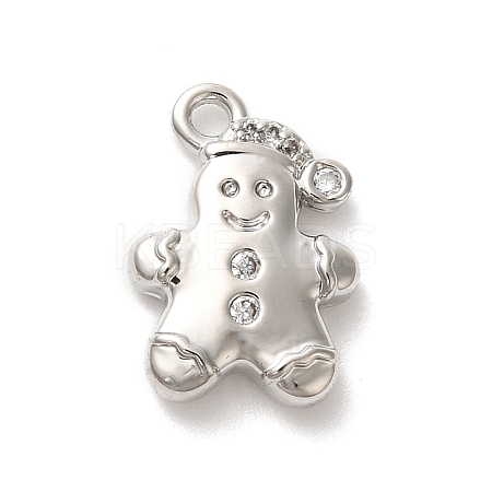 Brass Micro Pave Cubic Zirconia Charms KK-P278-10P-1