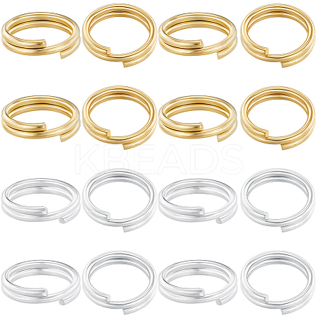 80Pcs 2 Colors Brass Split Rings KK-BBC0014-04A-1
