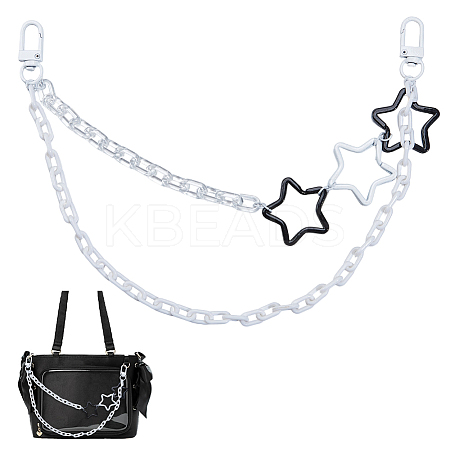 Acrylic Star Charm Iron Chain Bag Decorative Chains HJEW-OC00301-1