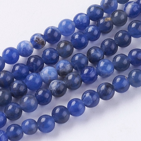 Natural Sodalite Beads Strands X-G-G515-4mm-07-1