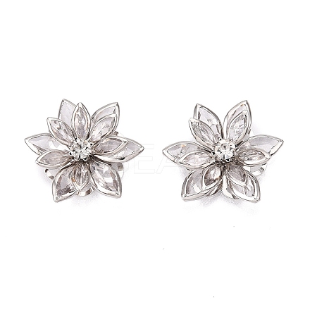 Acrylic Rhinestone Flower Flat Back Cabochons LS-RSB027-06-1