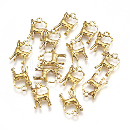 Tibetan Style Alloy Kitten Pendants TIBEP-A22091-AG-FF-1