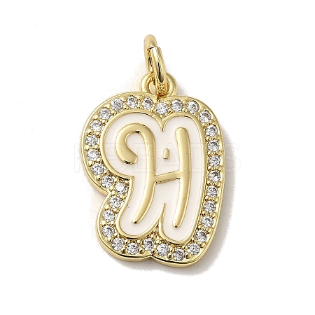 Brass Micro Pave Cubic Zirconia Pendants KK-K354-02G-H-1