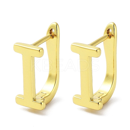 Brass Letter Stud Earrings for Women EJEW-A038-01I-G-1