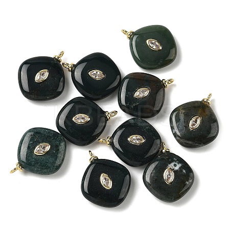 Natural Moss Agate Pendants G-H328-06G-B13-1