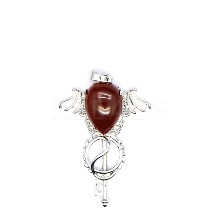 Natural Carnelian Teardrop Pendants PW-WG60016-23-1