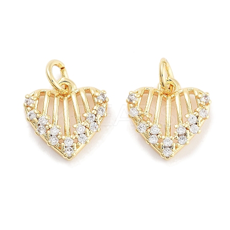 Brass Zircon Pendants KK-P271-24G-1