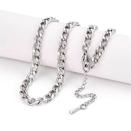 6MM 304 Stainless Steel Cuban Link Chain Necklaces NJEW-N058-11P-1