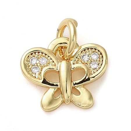 Brass Micro Pave Clear Cubic Zirconia Pendants LS-KK-U005-01A-G-1