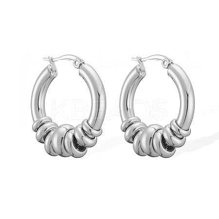 304 Stainless Steel Ring Hoop Earrings WGF6457-01-1