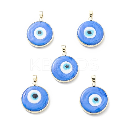 Handmade Evil Eye Lampwork Pendants LAMP-F031-03G-06-1